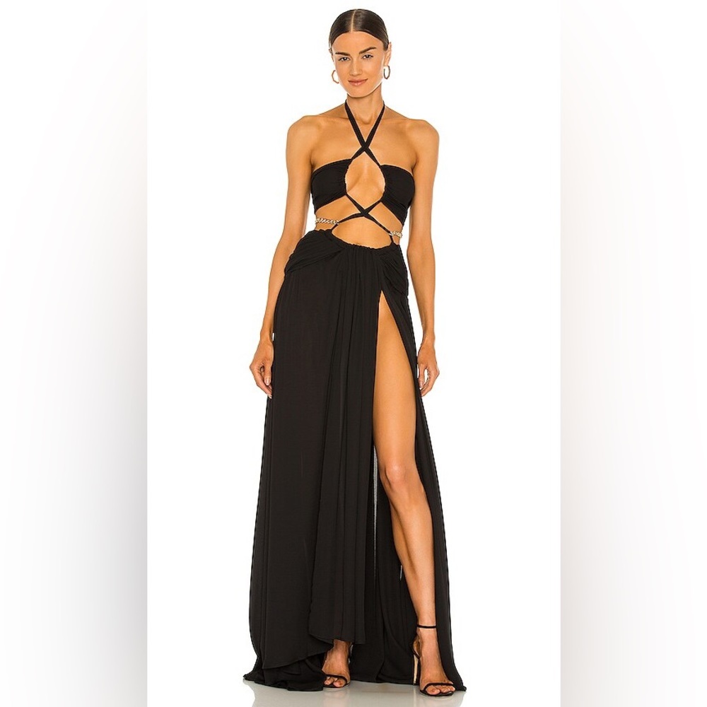 Bronx and Banco Fire Noir Cut-Out Maxi Dress